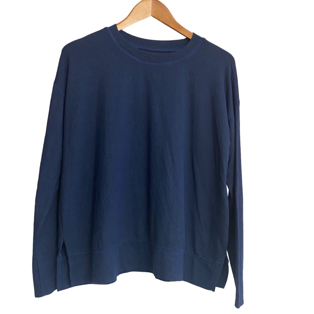 Lucky Brand Pullover Sweater Round  Neckline Solid Color